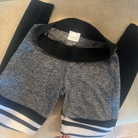 Bombshell Sportswear Thigh Highs Heather/Black/White Stripe - XXS [EUC, OO] - Picture 3 of 5